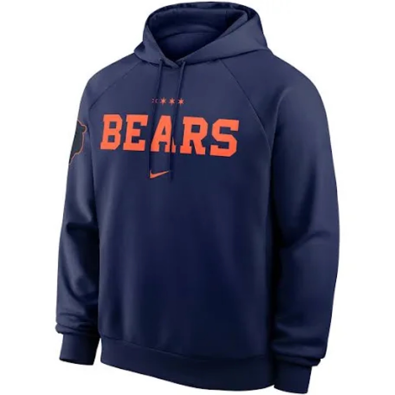 Navy Bears hoodie with BEARS in big orange block letters across the chest